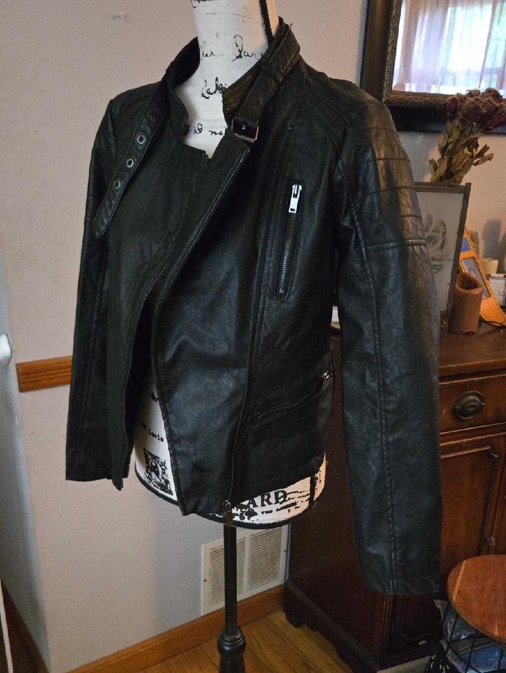 Dollhouse Black Faux Leather Moto Jacket